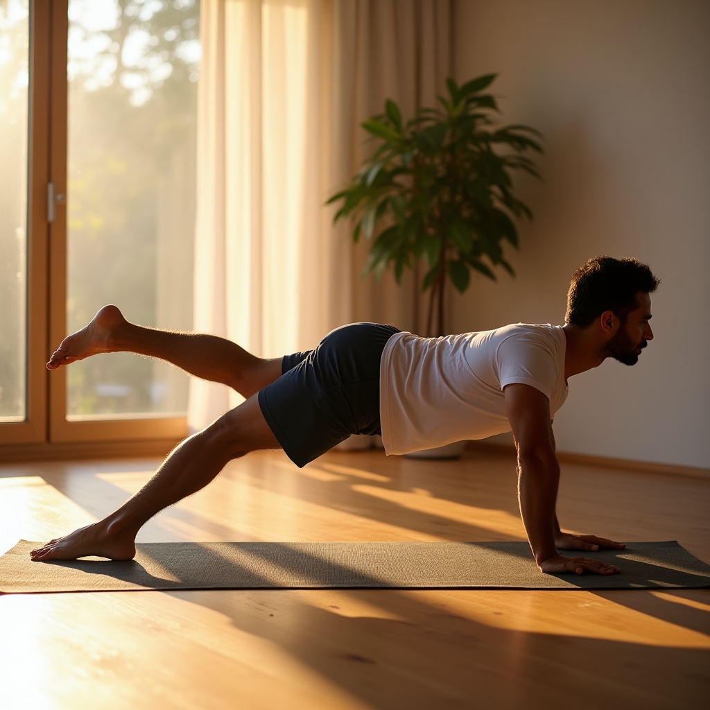 Séance de fitness à domicile avec exercices au sol